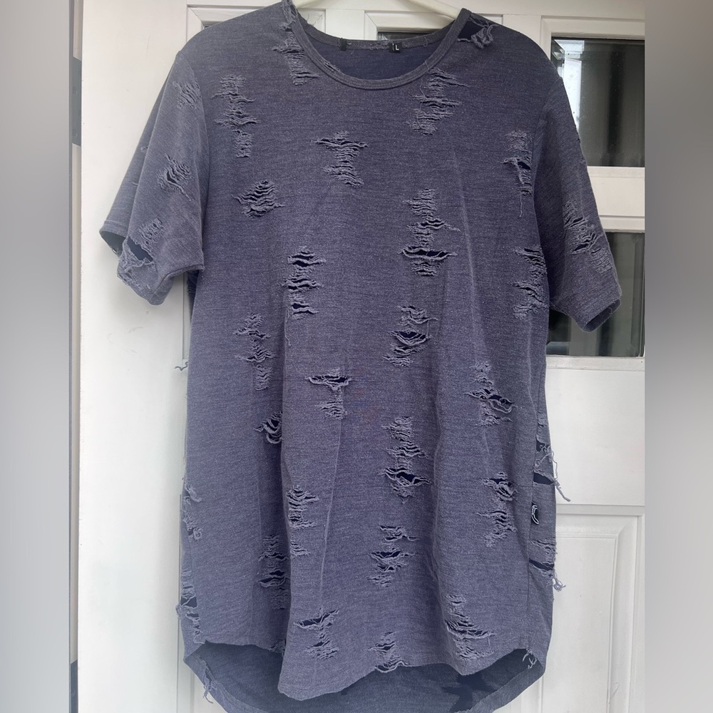Dusty purple distressed T